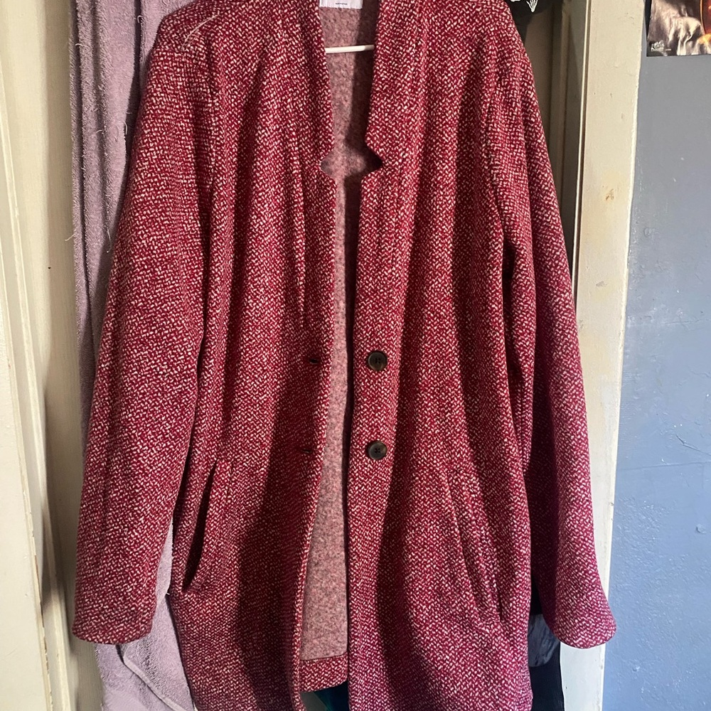 Old Navy Women's Red Pea Coat